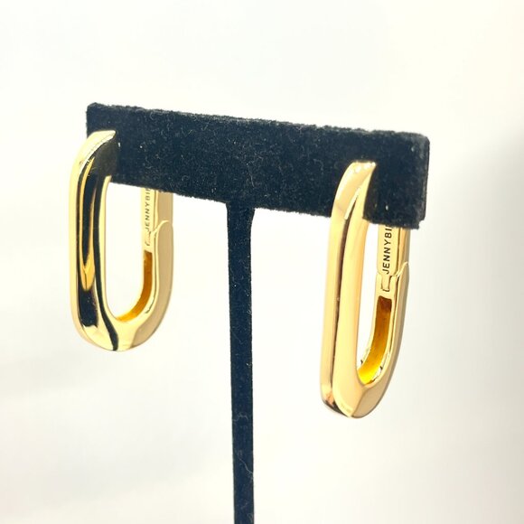 JENNY BIRD MEGA U-LINK EARRINGS Gold Modern Chunky Hoop Statement Sculptural - Picture 6 of 15